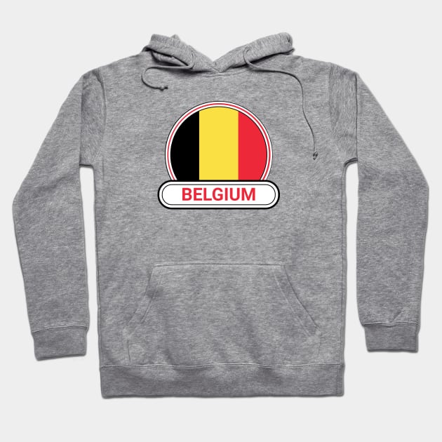 Belgium Country Badge - Belgium Flag Hoodie by Yesteeyear